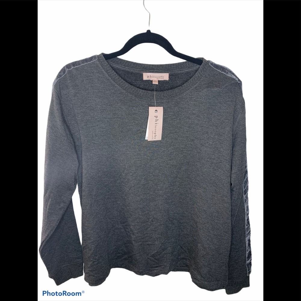 Philosophy Velvet Trim Sweater